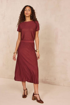 Picture of PLEATED SEQUIN MESH SKIRT OLYMPE